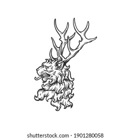The magic creature. Can be used as a sketch of a tattoo.