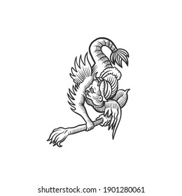 The magic creature. Can be used as a sketch of a tattoo.