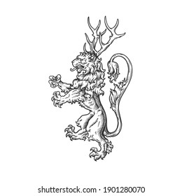 The magic creature. Can be used as a sketch of a tattoo.