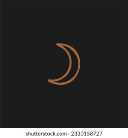 Magic crescent, moon. Mystical esoteric black and gold witchcraft vector and printable image, unique boho style illustration, printable poster, postcard.