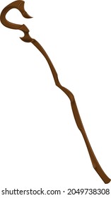 Magic Crooked Wooden Staff Or Stick