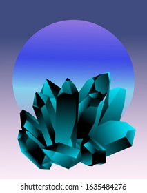 Magic crystal ball with black minerals for alchemical and occult rituals.