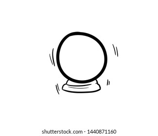 Magic crystal ball doodle vector hand drawing