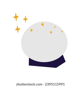 Balón de cristal mágico para adivinar la fortuna con estrellas decorativas. Accesorio místico para adivinación