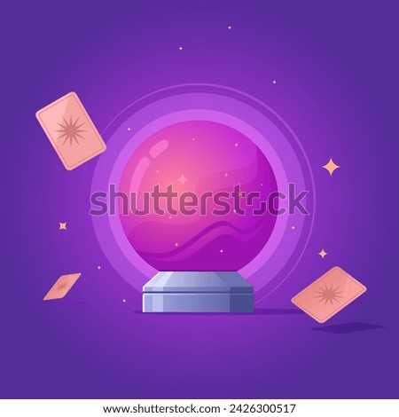 Magic Crystal ball. The future is bright. Vector