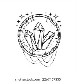 Magic crystal ball and gems.