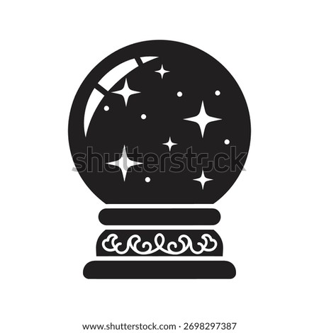 Magic crystal ball icon for fortune telling and psychic prediction a mystical sphere showing the future for fantasy and occult symbolism