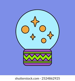 Magic Crystal Ball ícone ilustração estilo de design plano