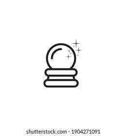 magic crystal ball icon, isolated magic crystal ball sign icon, vector illustration