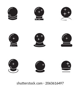 magic crystal ball icons set. magic crystal ball  pack symbol vector elements for infographic web