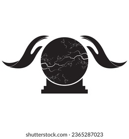 Magic crystal ball icon,vector illustration logo design