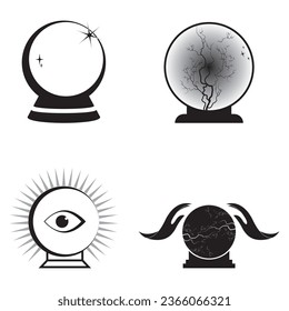 Magic crystal ball icon,vector illustration logo design