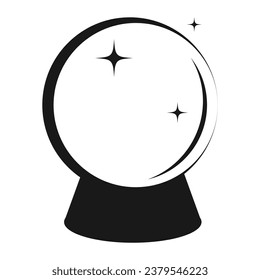 Icono de bola de cristal mágico, logotipo de ilustración vectorial