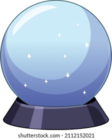 Magic crystal ball on white background illustration