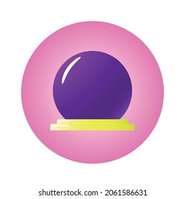  magic crystal ball for predictions in a circle, icon