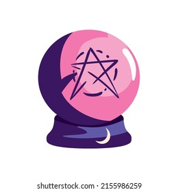 bola mágica de cristal con una estrella