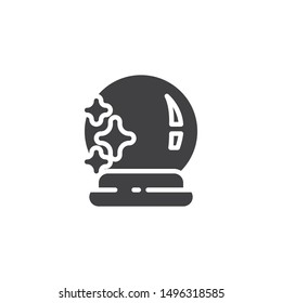 Magic crystal ball vector icon. filled flat sign for mobile concept and web design. Crystal ball shine glyph icon. Symbol, logo illustration. Vector graphics