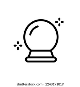 Magic crystal ball vector icon isolated on white background. Stock illustration