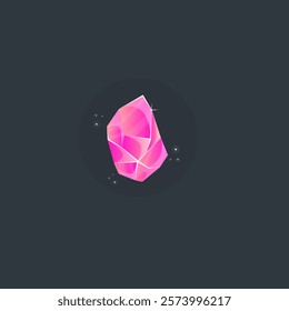 Magic Crystal Bright Pink Cute Casino Slot Game Icon Gem Vector Design