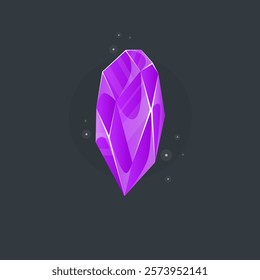 Magic Crystal Bright Purple Gem Vector Design