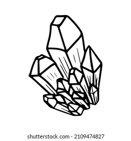 Magisches Kristalljuwel. Handgezeichnete Vektorgrafik.