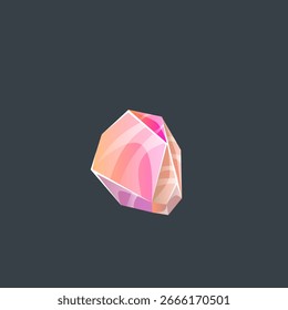 Magic Crystal Gem Diseño de Vector de color rosa naranja