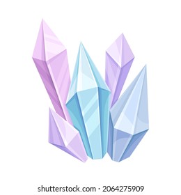 Magic crystal gem stone cartoon vector illustration on white background