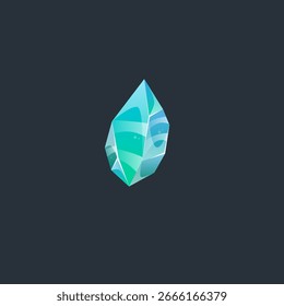 Gema De Cristal Mágico En Diseño De Vector De Color Azul Turquesa