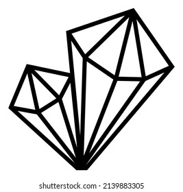 Magic crystal line icon. Fantasy stone symbol