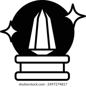 A Magic Crystal in line icon style