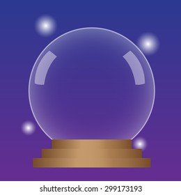 Magic crystal sphere. Vector illustration.