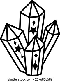 Magic crystal vector clipart. Mystical halloween witch crystal