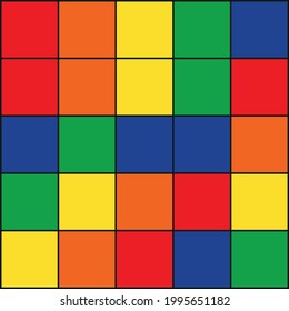 Magic cube. colored cube. GRafic mosaic