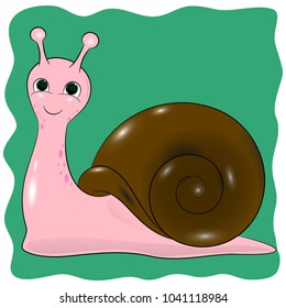 magic cute snail cartoon vector illustration