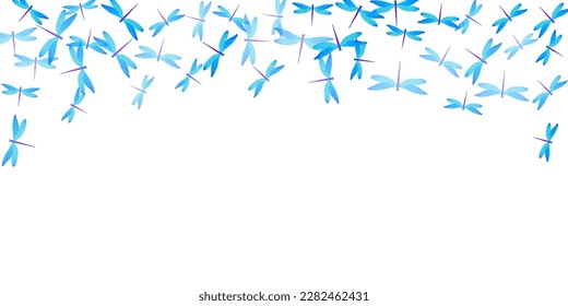 Magic cyan blue dragonfly isolated vector background. Spring beautiful insects. Fancy dragonfly isolated dreamy wallpaper. Tender wings damselflies graphic design. Fragile creatures