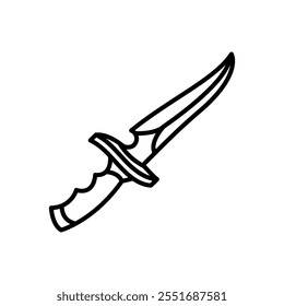 Magic Dagger Outline Icon, Vector illustration