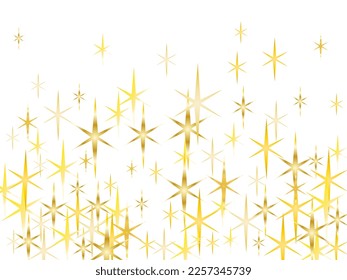 Magic decoration. Christmas texture. Vector illustration. Gold shooting stars.