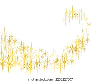 Magic decoration. The dust sparks and golden stars shine with special light. Vector illustration. Gold shooting stars.