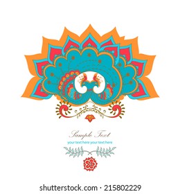 magic decorative hindu peacock drawing