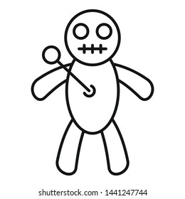 Magic doll icon. Outline magic doll vector icon for web design isolated on white background