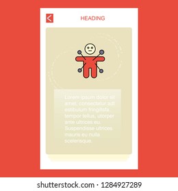 Magic doll mobile vertical banner design design. Vector