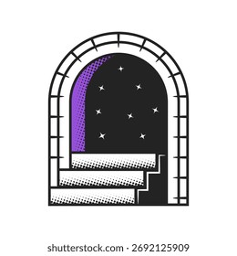 Magic door portal icon. Vector illustration