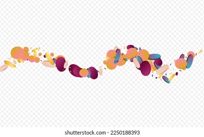 Magic Dot Carnaval Panoramic Grey Background. Rainbow Carnival Round Invitation. Vector Banner. Hologram Effect Pattern.