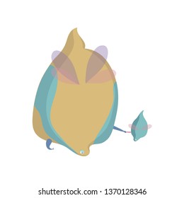 Magic dragon with child back view. Maternity concept.
