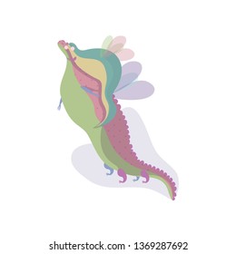 Magic dragon with child. Maternity and care concept.