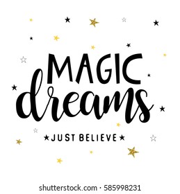 magic dreams typography vector.