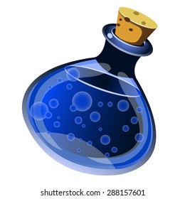 magic drink in a bottle on white background