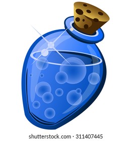 magic drink in a bottle on white background