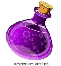 magic drink in a bottle on white background