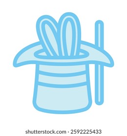 Magic dual tone blue color, mini illustration icon. use for modern concept, print, UI, UX kit, web and app development. Vector EPS 10, related to entertainment, festival, funfair and hobbies.